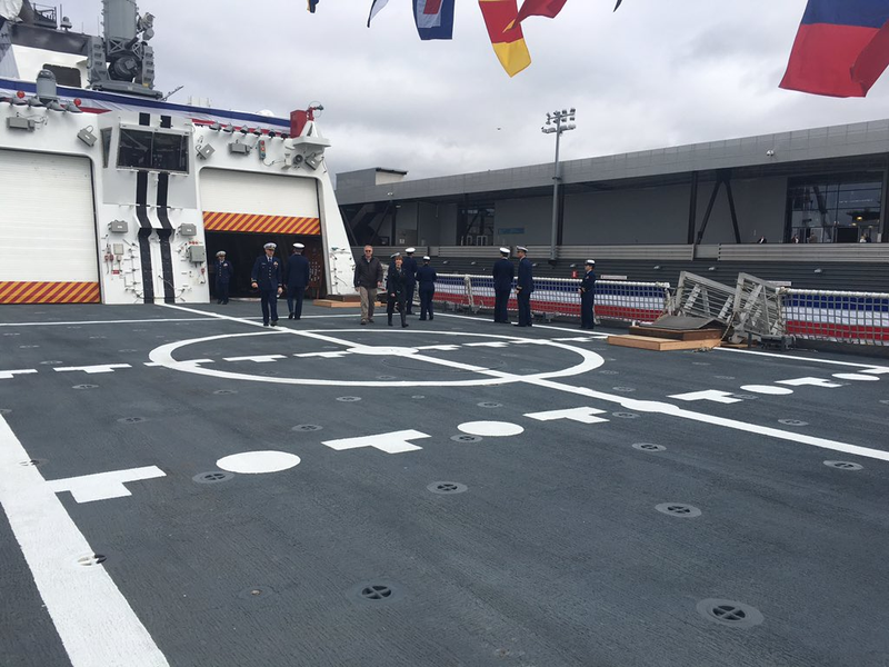 Here are the hangers for the MH-65D helicopters and its flight deck.